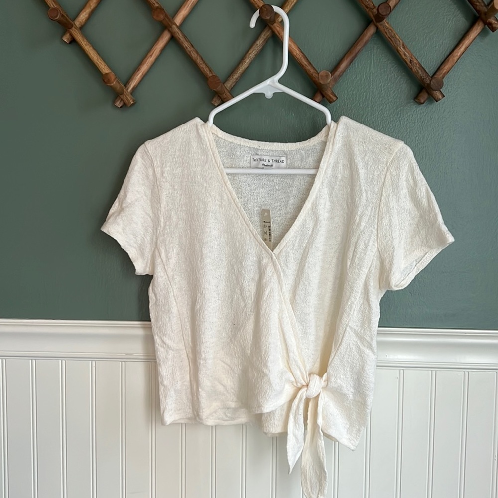 Madewell Texture & Thread Wrap Top